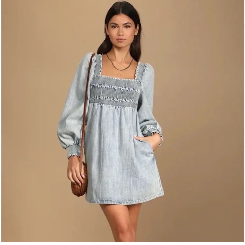Lulu’s - Smocked Mini Denim Dress